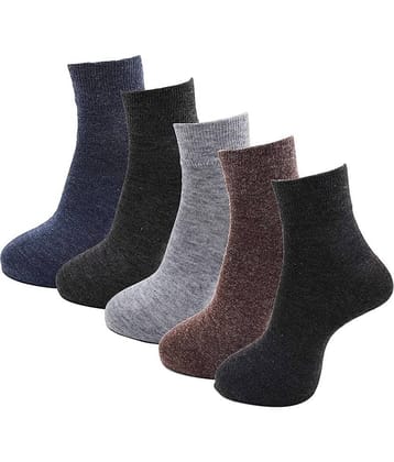 RC. ROYAL CLASS - Woollen Men's Solid Multicolor Ankle Length Socks ( Pack of 5 )