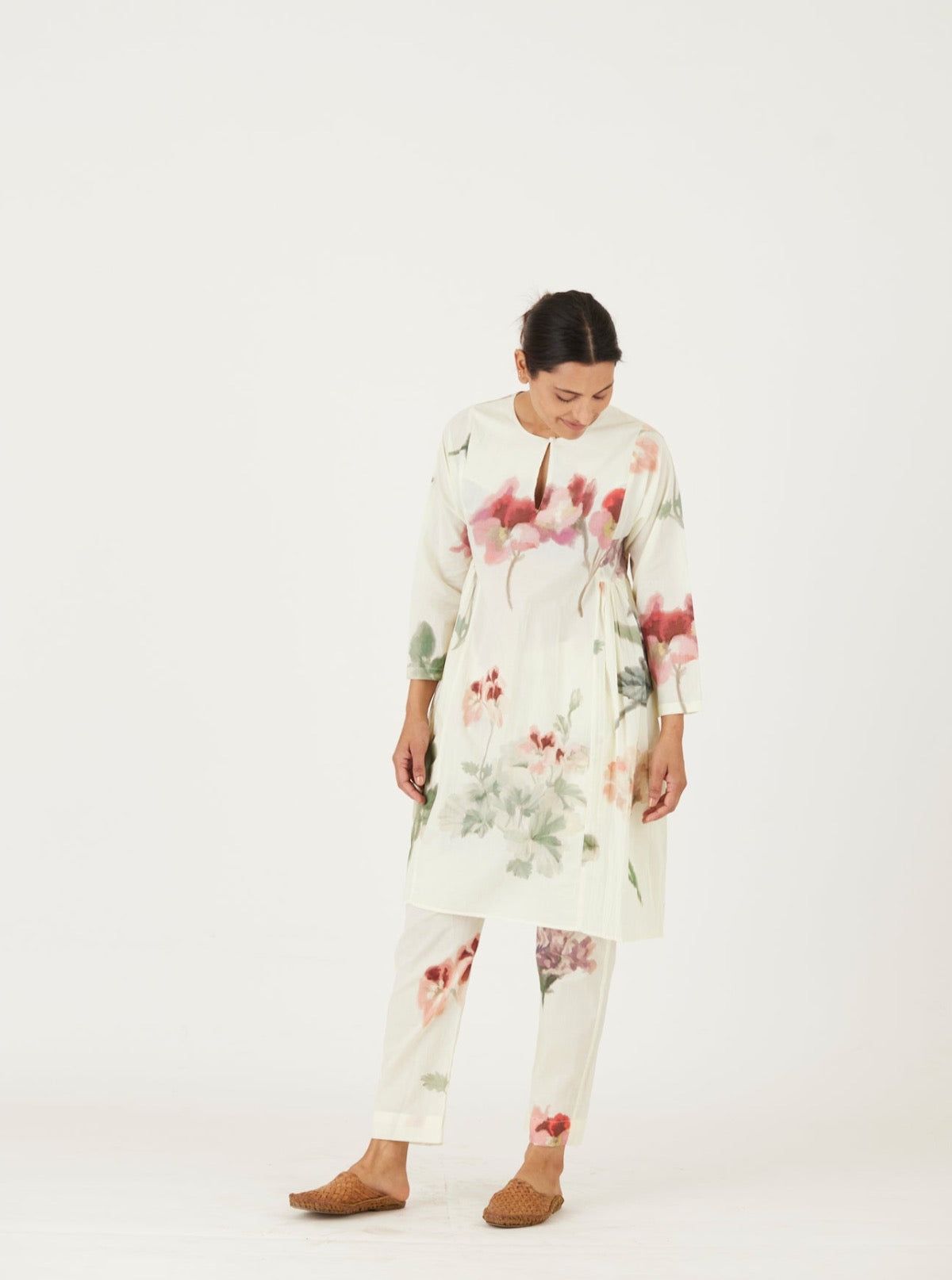 Juliet White Cotton Kurta Set-XS