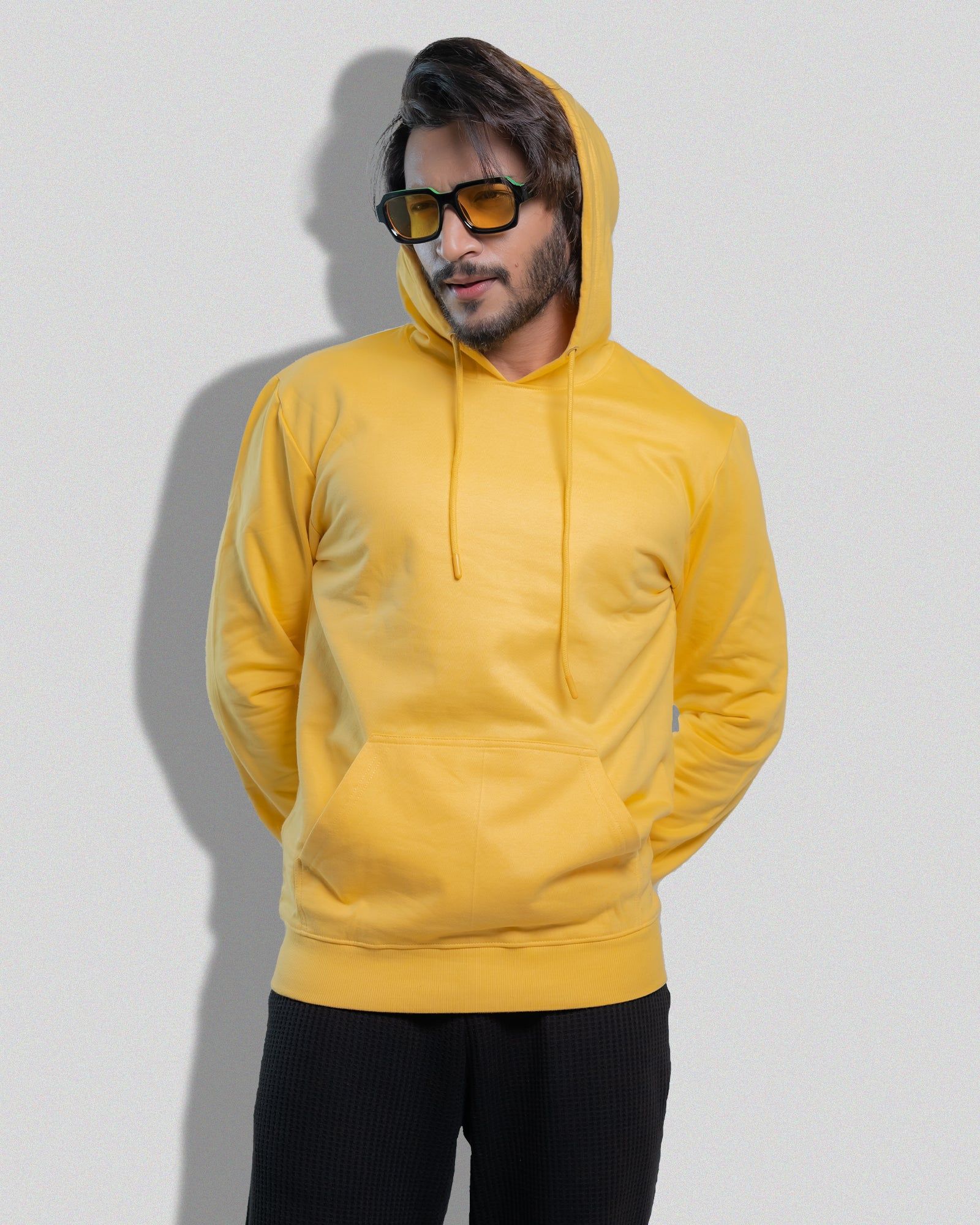 Yellow Solid (Hoodies)-Yellow / X-small