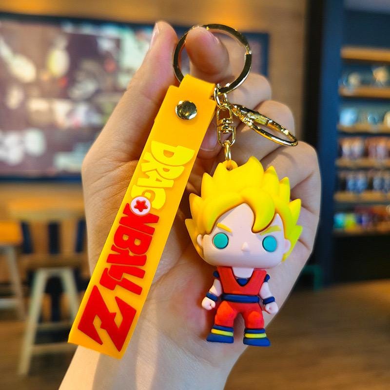 Super Saiyan Goku 3d Silicon Keychain With Strap - Dragon Ball Z