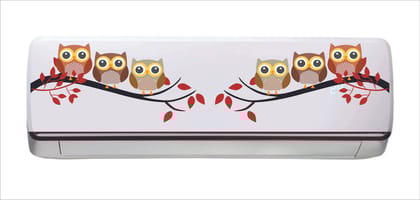 DreamKraft Beautiful Oul Sitting on Tree Branch AC Sticker (Multicolor PVC Vinyl, 30cm X 91cm)