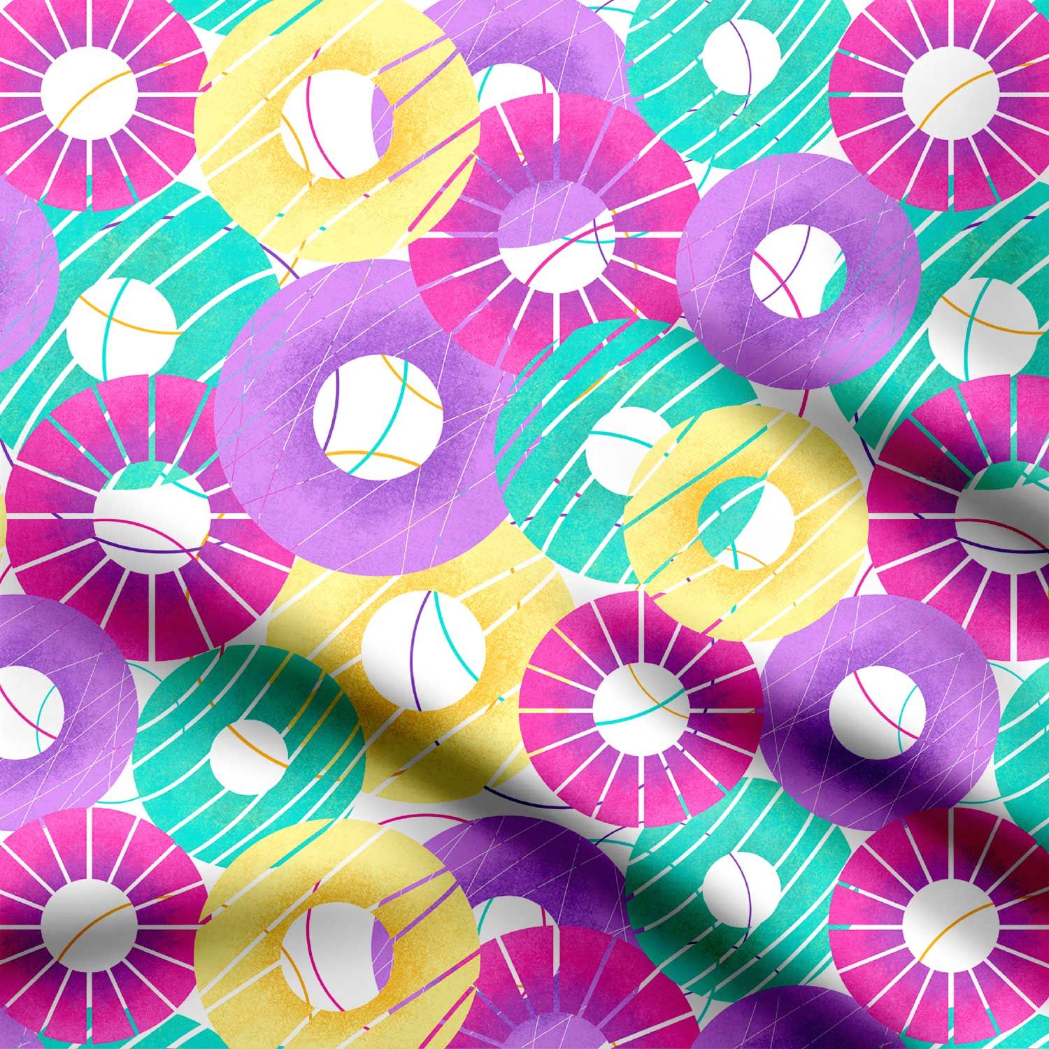 Colourful Geometric Donuts-Cotton