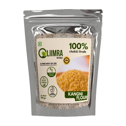 Liimra Naturals Foxtail Kangni Millet Flour - High Fiber, Protein-Packed, Low GI, Gluten-Free Carbohydrate Replacement, 100% Chakki Fresh Flour (500 Gram) - 500 gm