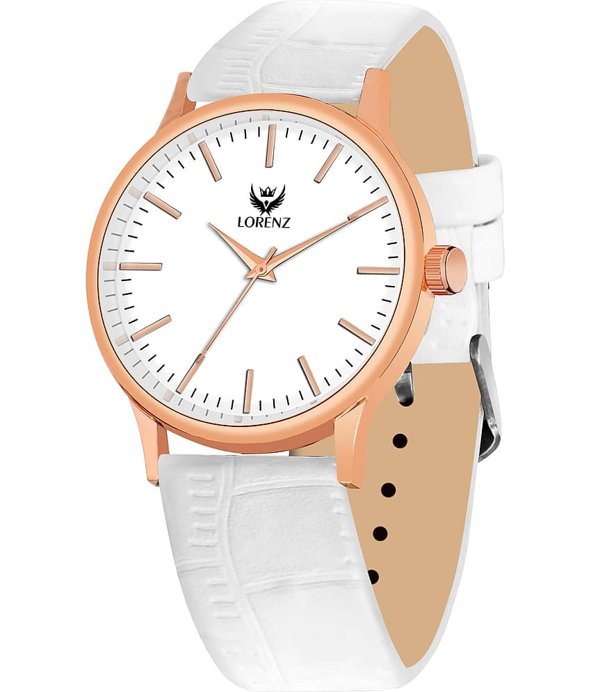 Lorenz White Leather Analog Men's Watch