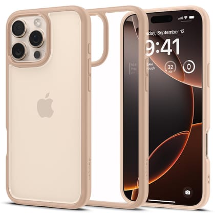 Spigen Ultra Hybrid Back Cover Case for iPhone 16 Pro, Durable Hybrid Structure, Air Cushion Technology - Polycarbonate + TPU | Rose Titanium Spigen Ultra Hybrid Back Cover Case for iPhone 16 Pro, Durable Hybrid Structure, Air Cushion Technology - Polyca