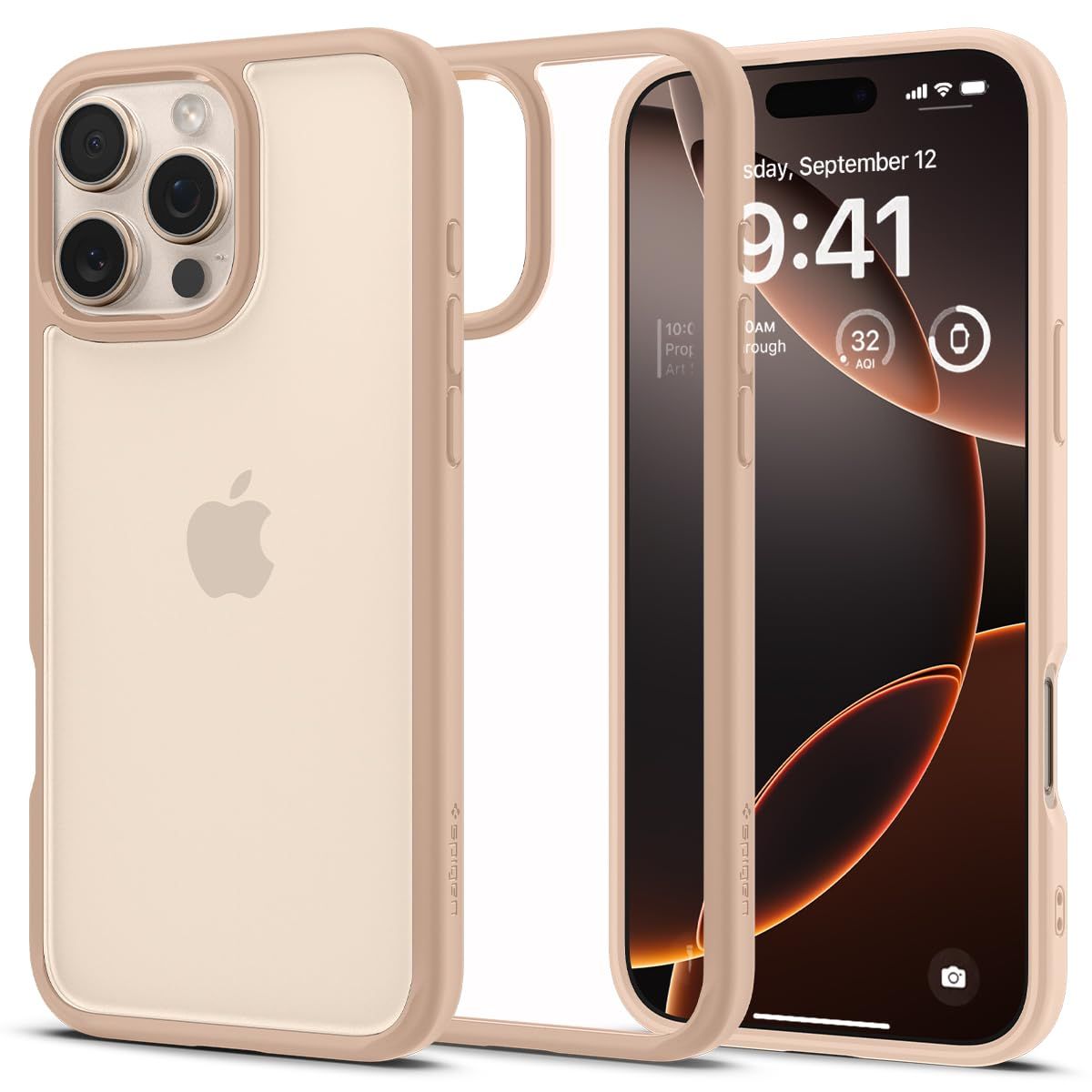 Spigen Ultra Hybrid Back Cover Case for iPhone 16 Pro, Durable Hybrid Structure, Air Cushion Technology - Polycarbonate + TPU | Rose Titanium Spigen Ultra Hybrid Back Cover Case for iPhone 16 Pro, Durable Hybrid Structure, Air Cushion Technology - Polyca