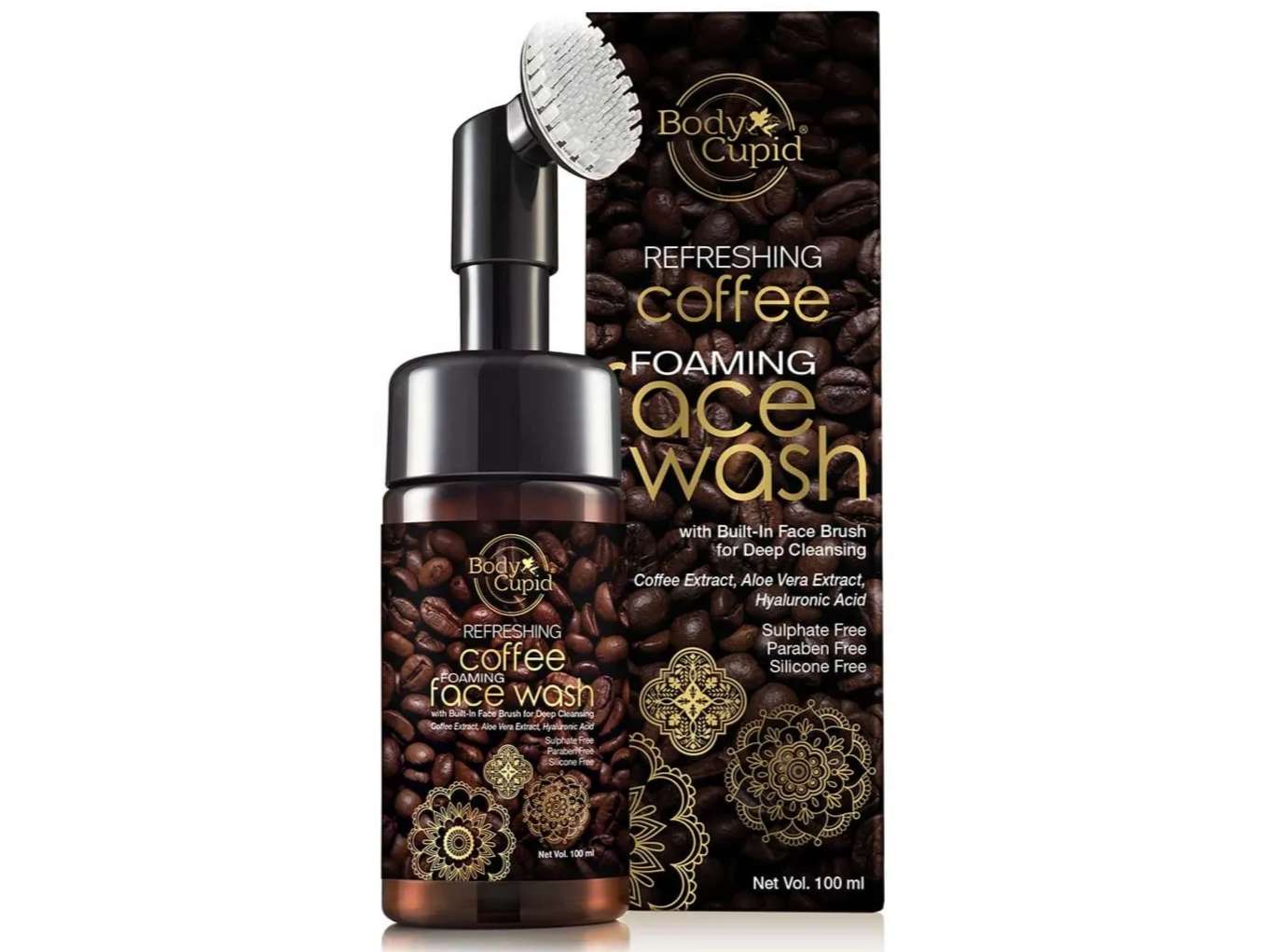 Body Cupid Refreshing Coffee Foaming Face Wash With Brush - 100ml