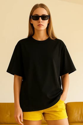 Black Oversized T-shirt-XS