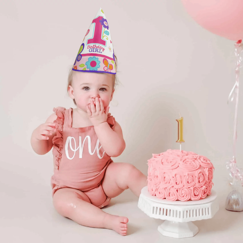 1st Birthday Butterflies & Flower Cone them Hat - 8PC - Party and Festive Needs | Buy online on ZillyBuy