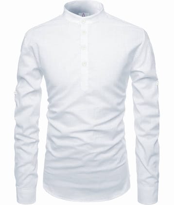 Apektra White Cotton Men's Shirt Style Kurta ( Pack of 1 )