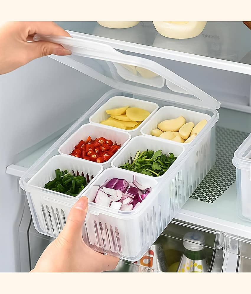 2Mech FRIDGE CONTAINER Plastic White Multi-Purpose Container ( Set of 1 )