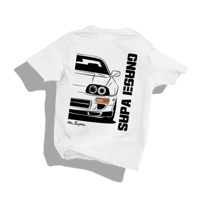 SUPRA - Round Neck Drop Shoulder Graphic Printed Oversized Cotton T-shirt-S / White