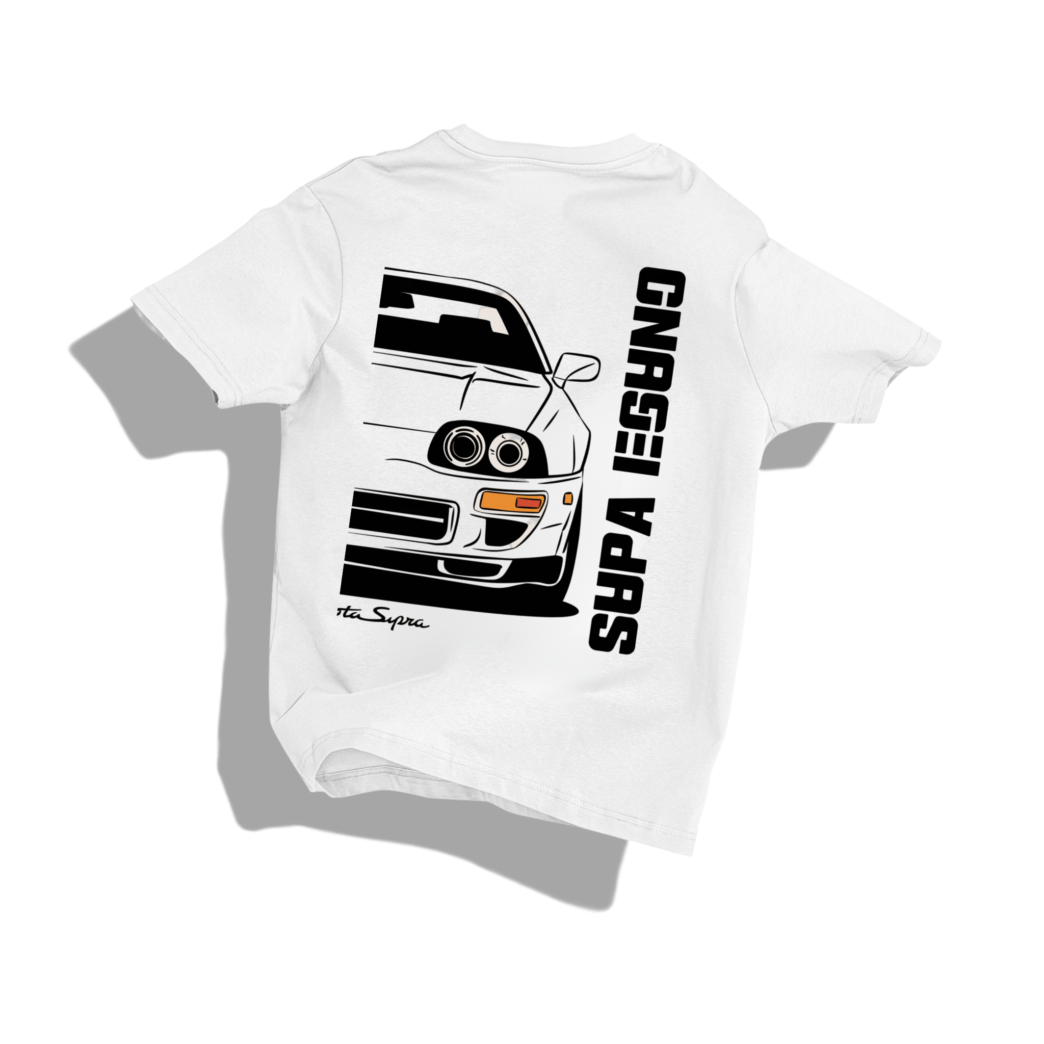 SUPRA - Round Neck Drop Shoulder Graphic Printed Oversized Cotton T-shirt-S / White