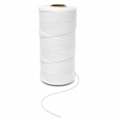 White Cotton Thread (400 Metres) – Thread for Book Binding & Bedding – 100% Pure Cotton Glazed (Pack of 1 Spool) – Strong Yarn for Mattress Stitching & DIY Crafts