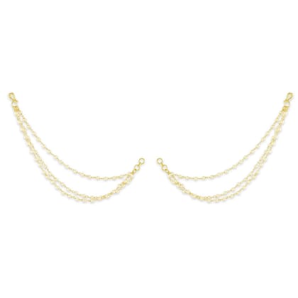 Gold-Plated Beaded Layered Ear Chains