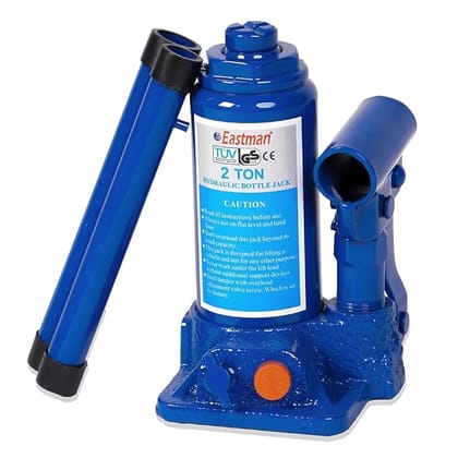 Eastman Hydraulic Bottle Jack with 5 Ton Lifting Capacity, Universal for All Cars Material, Heavy Duty, Alloy Steel, Mechanical Jack Blue Colour (E-2258)