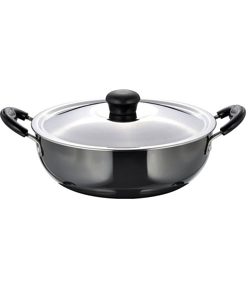 Goodflame Deep Kadhai 280Mm Aluminium Induction Base Deep Kadhai(Kadhai,Black)
