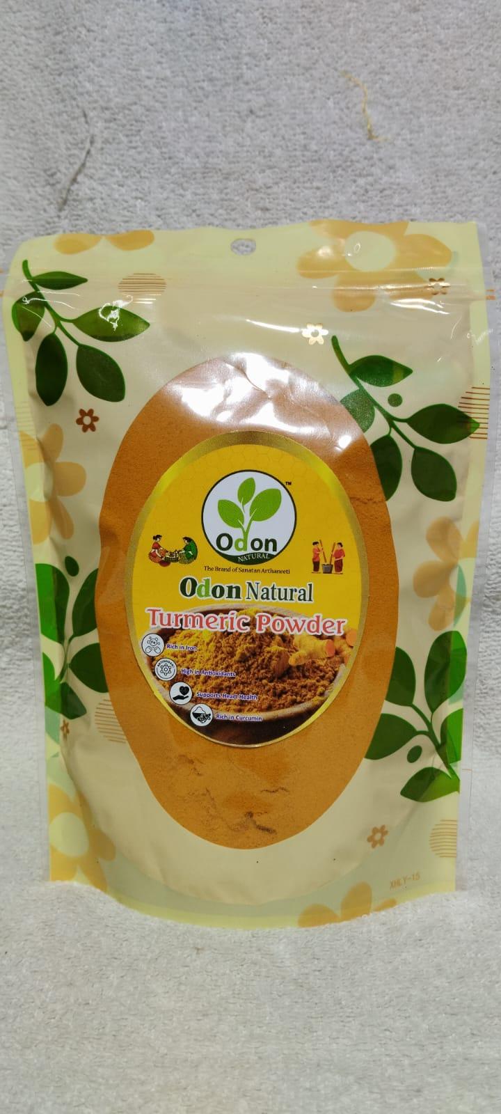ODON NATURAL Cold Press HALDI Powder I Non-Combustion I Hand Pounded Stone Grounded I With Natural Oils I High Antioxidants -250g