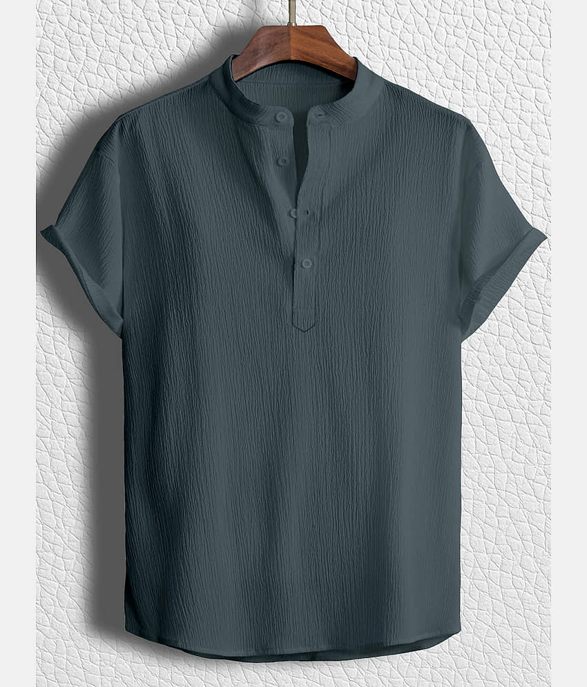 color bucket Peach Cotton Blend Men's Shirt Style Kurta ( Pack of 1 )