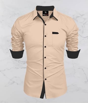 MAN'S SUITUP Cotton Blend Regular Fit Solids Full Sleeves Men's Casual Shirt - Beige ( Pack of 1 )