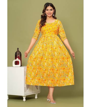 Nevisha Style Yellow Cotton Maternity Kurta Single