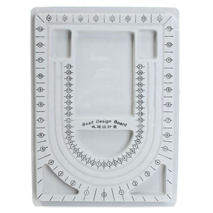 Light Plastic Beading Designing Tray Board For Jewellery Making and Crafts 32x23cm Rectangle Random Color As Available (Sold as 1 piece)-Grey / 1 Piece