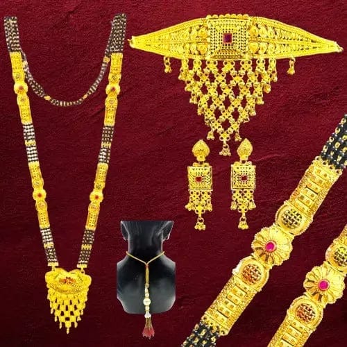 Stunning One Gram Gold Necklace Set Combo with Earrings New Trends