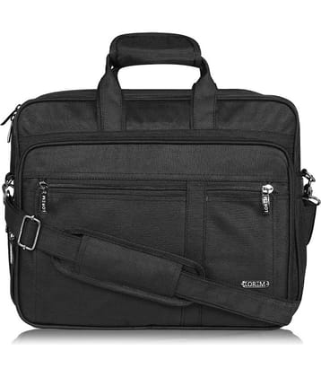 Lorem Black Faux Leather Office Bag