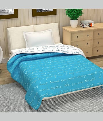 DIVINE CASA Single Polyester Blue Abstract Dohar