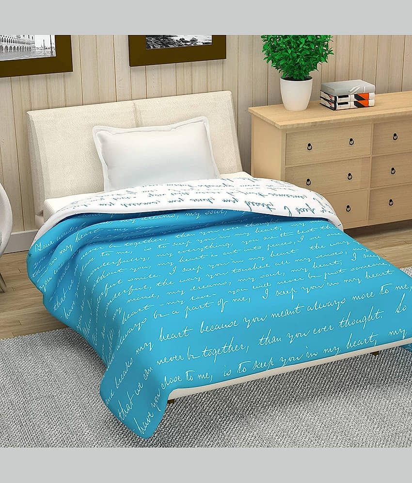 DIVINE CASA Single Polyester Blue Abstract Dohar