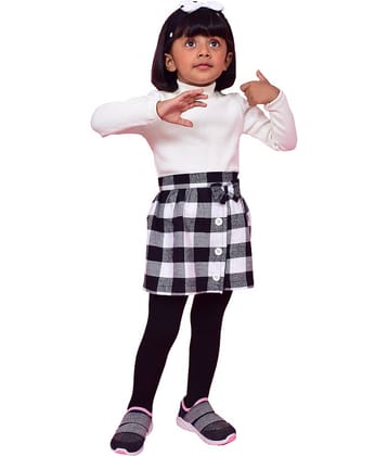 NUEVOSKIDDOS Single Girls Cotton Blend Pullover ( White )