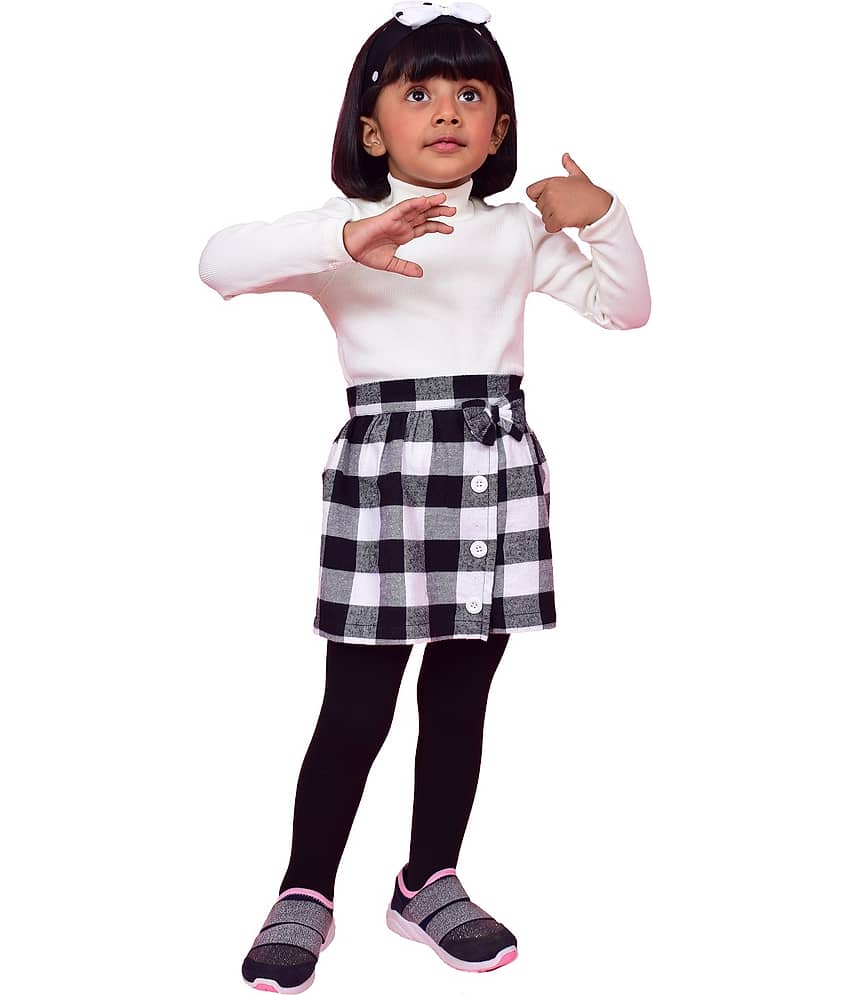 NUEVOSKIDDOS Single Girls Cotton Blend Pullover ( White )