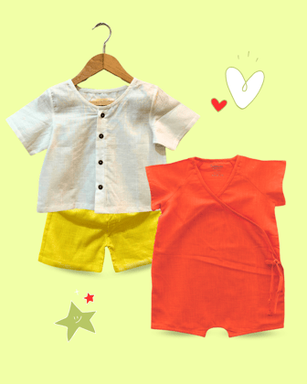 100% Natural Cotton Onesie & Baby Set for Babies - 2 Piece Set-3-6 months