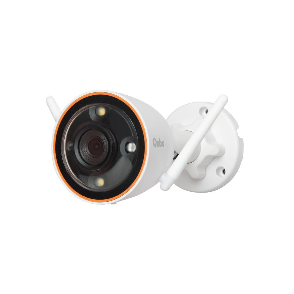 Qubo Smart 3MP (HC004) 2K 1296p Outdoor WiFi Bullet Camera from Hero Group, Color Night Vision, IP66 Weather Resistant 
