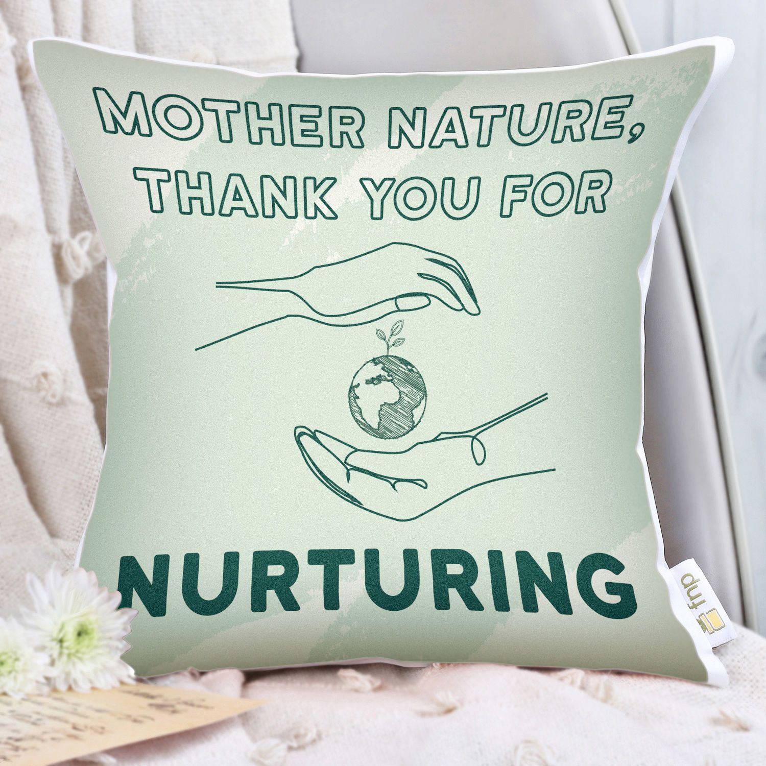 Green Earth Gratitude Cushion