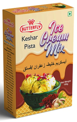 Butterfly Instant Ice Cream Mix (Keshar Pista) (Weight - 150g) by Butterfly Dessert Mixes and Bakery Needs.