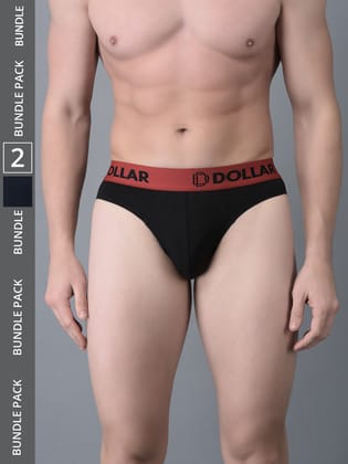 Men's Assorted Pack of 2 Shuffle Intellisoft Cotton Spandex Solid Brief