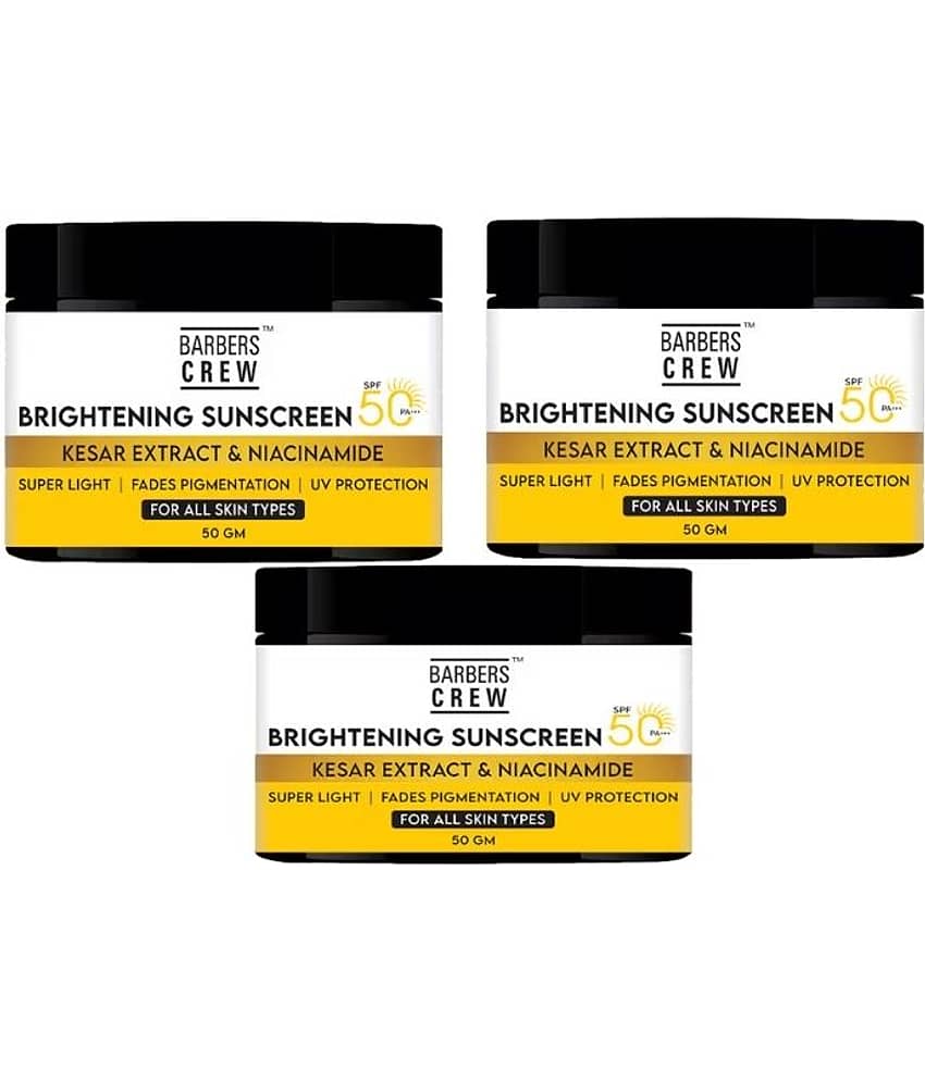 Barbers Crew SPF 50 Sunscreen Cream For All Skin Type ( Pack of 3 )