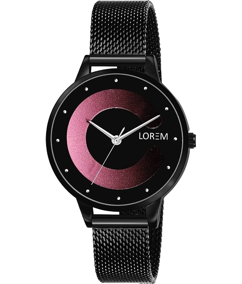 Lorem Black Stainless Steel Analog Womens Watch