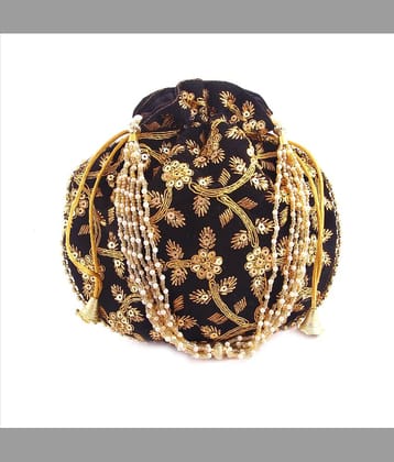 Apratim Black Silk Potli