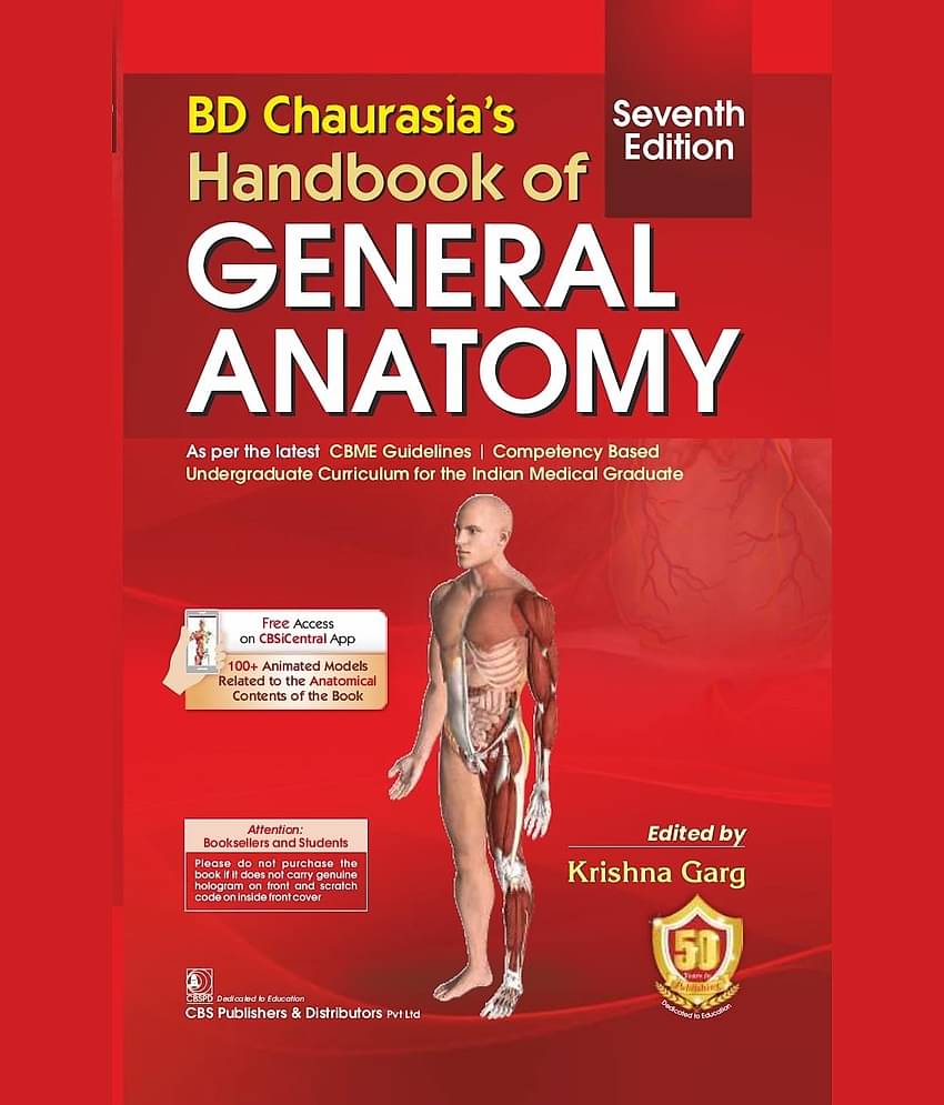 Bd Chaurasias Handbook Of General Anatomy 7Ed (Pb 2024)