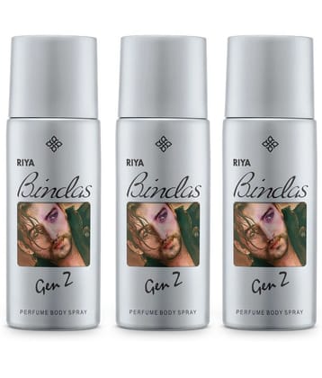 Riya Bindas Grey Perfume Deodorant Spray for Men 450 ml ( Pack of 3 )