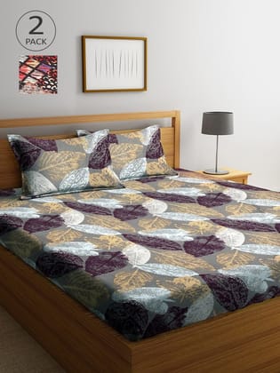 Set Of 2 300TC King Bedsheets with 4 Pillow Covers