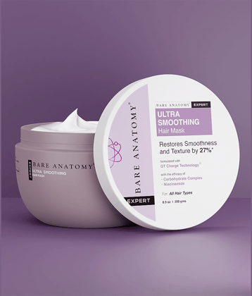 Bare Anatomy Niacinamide Ultra Smoothing Hair Mask Restores Smoothness & Texture, 250gm (Pack of 1)