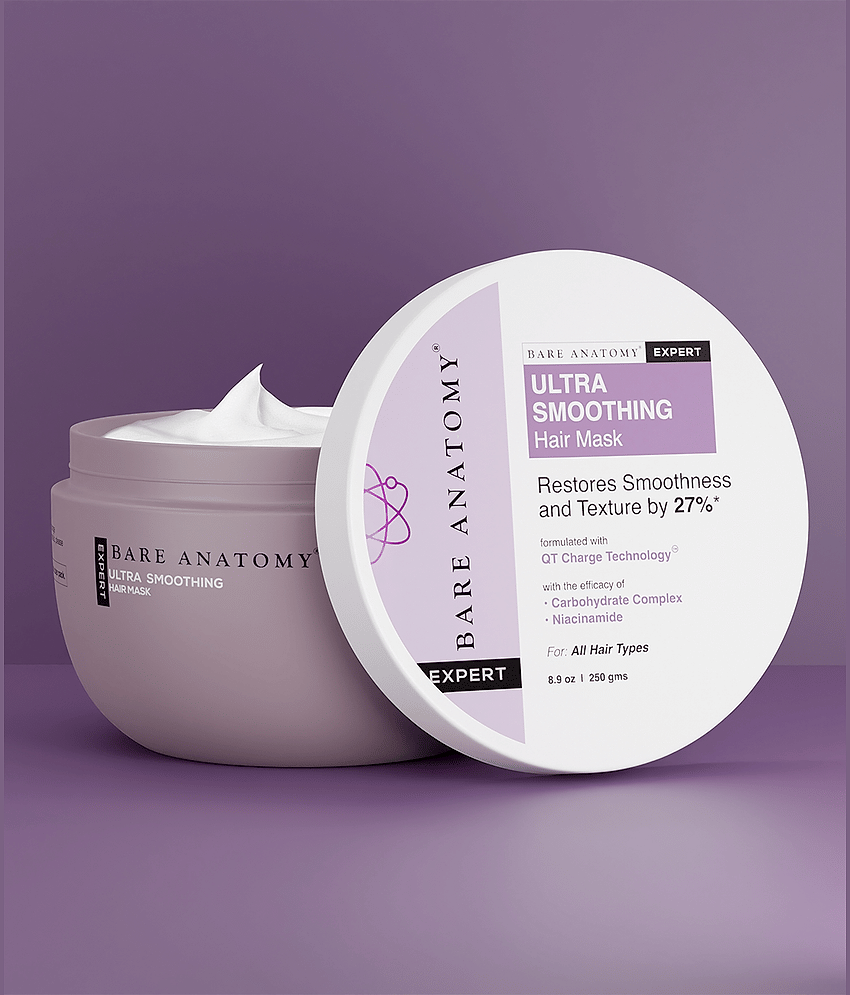 Bare Anatomy Niacinamide Ultra Smoothing Hair Mask Restores Smoothness & Texture, 250gm (Pack of 1)