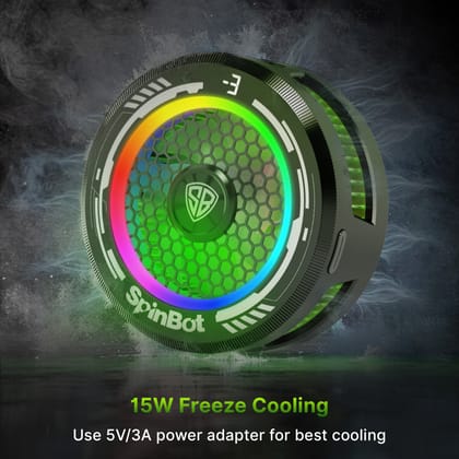 SpinBot IceDot Mag v1 Magnetic Semiconductor Mobile Phone Cooler with 15W Freeze Cooling, 3 Cooling Modes, Temperature Display for iPhone, iPad and Android Smartphones (Black)
