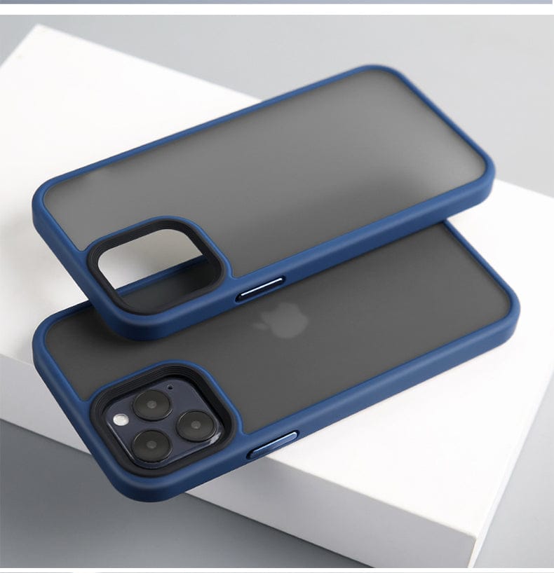 iPhone 13 Cover - Frosted Matte Drop & Camera Protection Case-Navy Blue