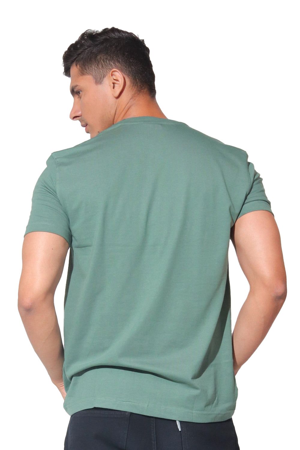 Kinnko Premium Cotton Mens Printed T-Shirt Turtle Green