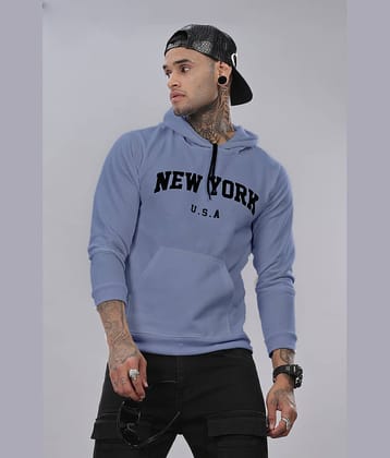 FABRIPPLE Fleece Hooded Men's Sweatshirt - Blue ( Pack of 1 )