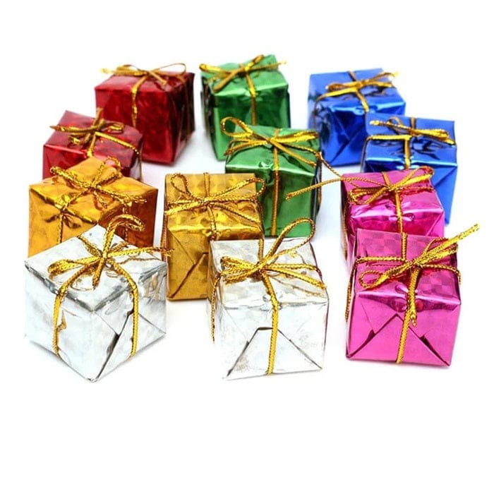 Christmas Trees Mini Gift Box Decorations, Multicolor, Pack of 3
